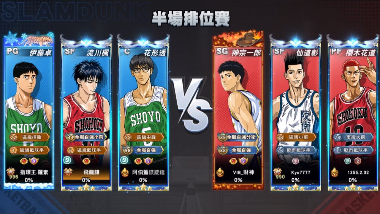 灌籃高手-S28排位賽 傳流+傳花 VS傳仙+傳櫻 又是一局雙分拉扯對局 #灌籃高手 #slamdunk #傳奇櫻木花道 #傳奇花形透 #傳奇仙道彰 #傳奇流川楓 #集訓神宗一郎 #伊藤卓 #排位賽