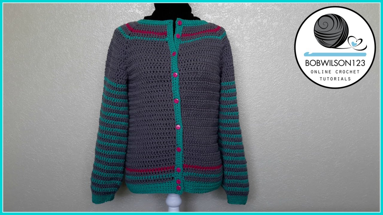 Adult Crochet Cardigan Part 1 of 3