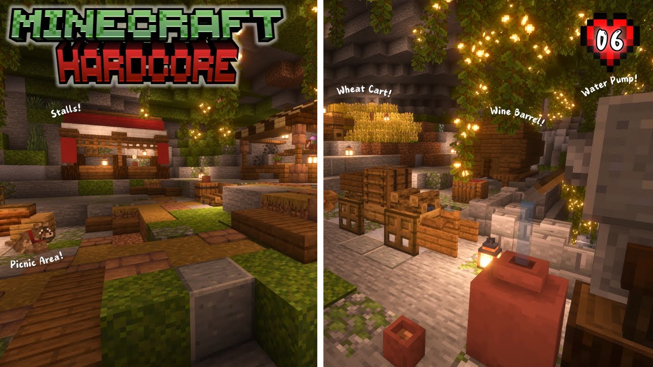 A Welcoming Market Area to Start Our Lush Cave Base! | Lets Play HARDCORE Minecraft 1.21 | Episode 6