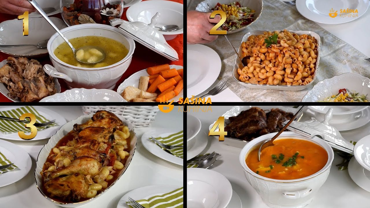 Piletina recepti Jedno cijelo pile 4 jela Whole Chicken recipes - Sašina kuhinja