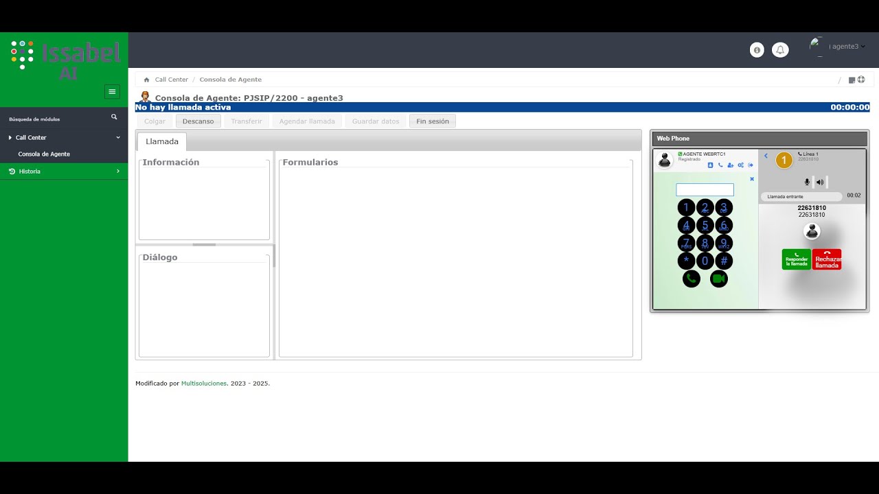 Issabel 5 callcenter con webrtc
