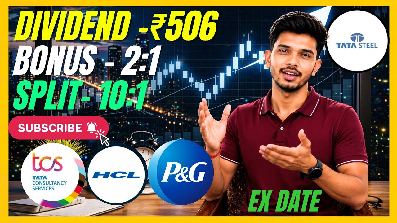 HCL | TCS | Tata Steel | P&G Stocks Declared BIG Dividend + Bonus + Split | EX Date