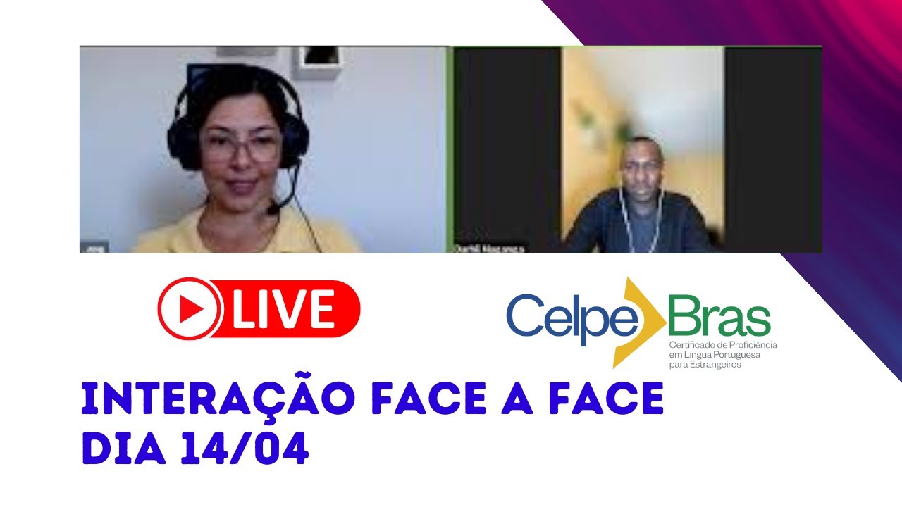 Simulação de entrevista oral Celpe-Bras ao vivo.