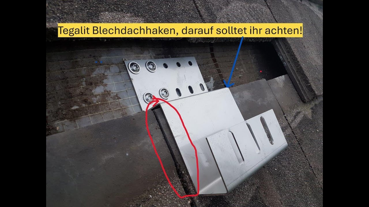 Montageanleitung Tegalit PV Solar Blechdachhaken z.B. K2 SingleHook 2, CrossHook 2, Schletter SL A2