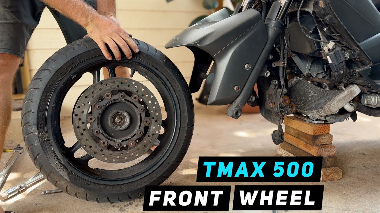 Yamaha Tmax 500 - Front Wheel Removal / Installation | Mitch's Scooter Stuff