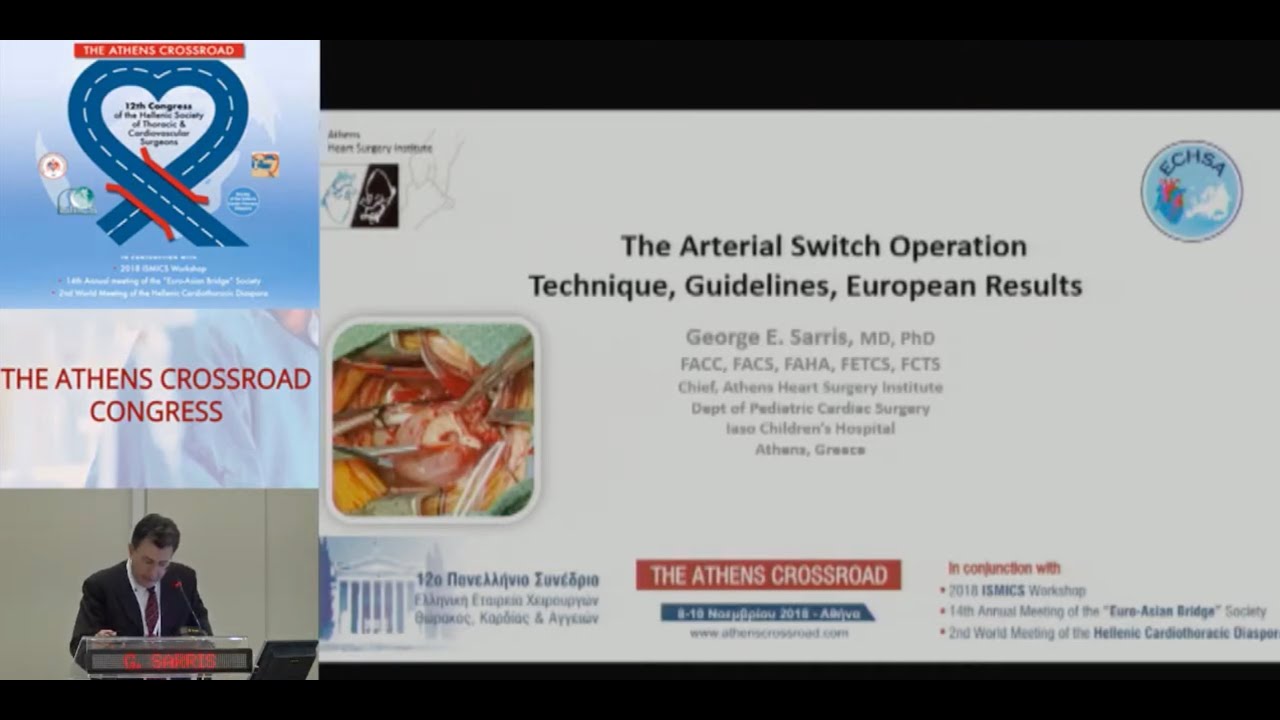 G  Sarris   The arterial switch operation for TGA: Technique, Guidelines, and European Results