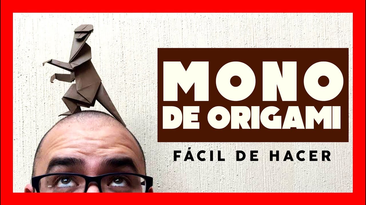 🙉 MONO de Origami FÁCIL DE HACER 🐵 🐒 ▶️ Diseño de Akira Yoshizawa