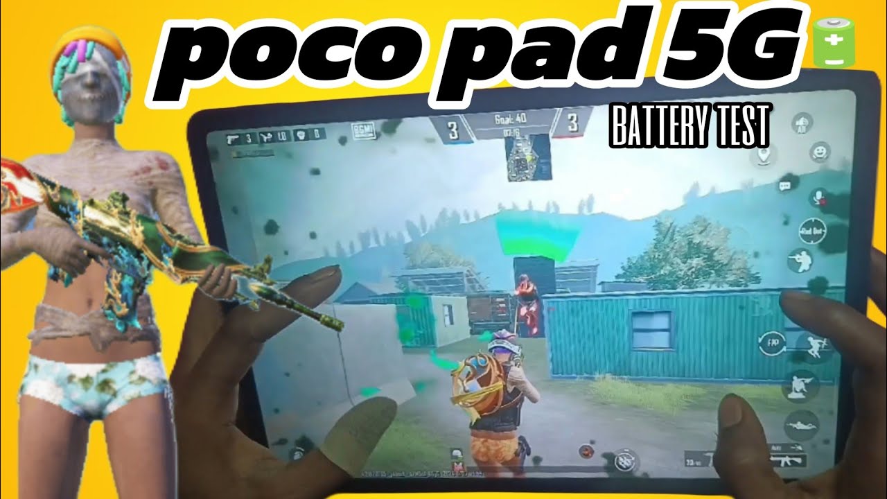 Poco pad 5g full Battery Draining Test bgmi|| iphone 11 vs poco Pad 5G 