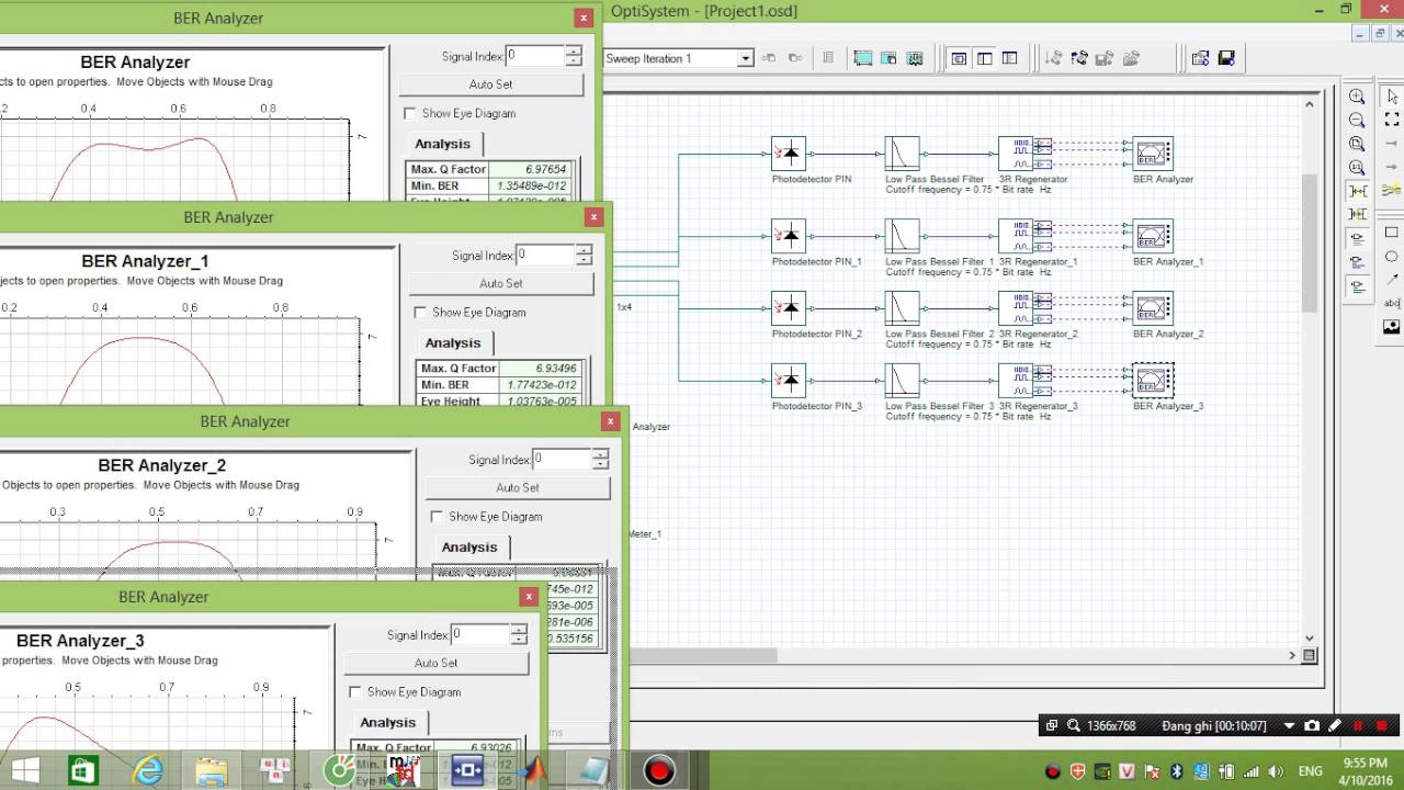 [ OPTISYSTEM ]Mô phỏng hệ thống WDM -4 kênh bước sóng -tốc độ 2.5 Gbps ** BLUESKY**