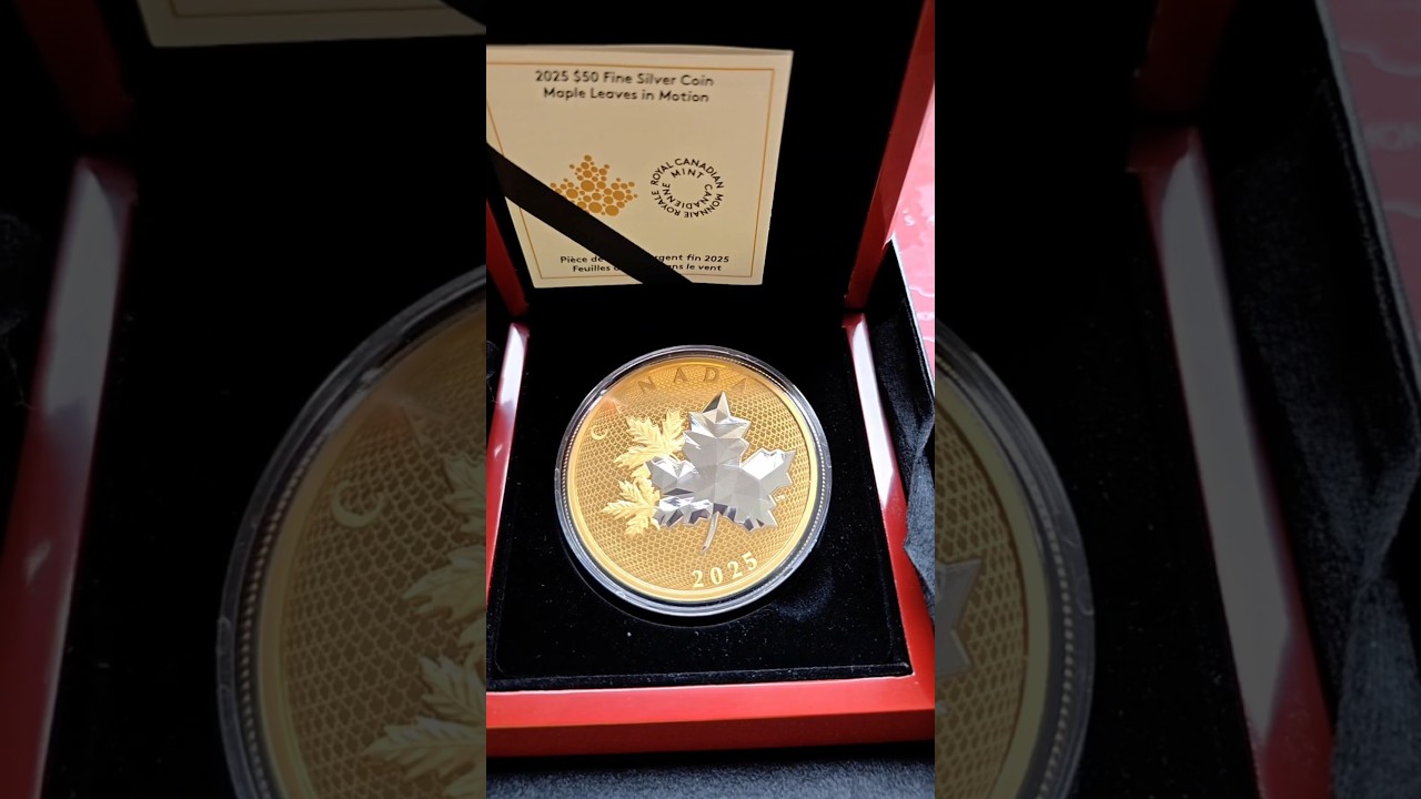 Silver Coin Unboxing - Royal Canadian mint's 2025 5oz #silver #gold #shorts