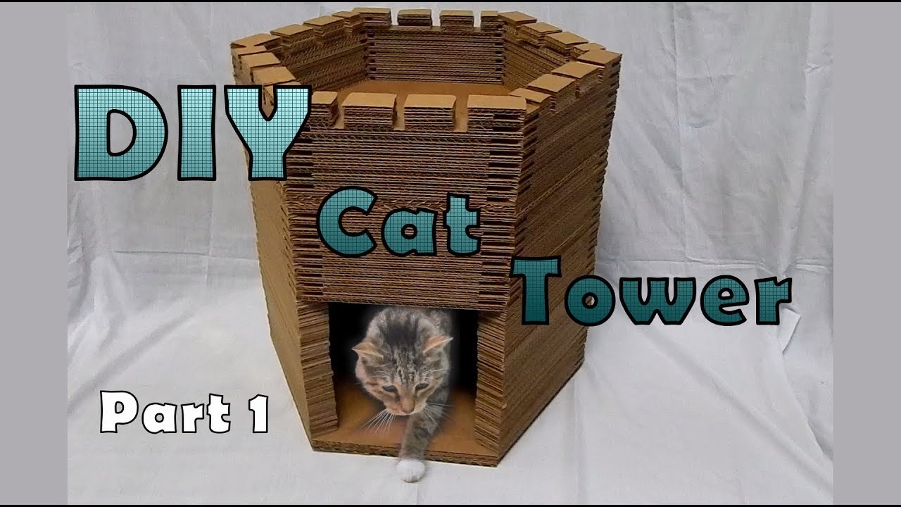 How to build a DIY cardboard cat castle tower / scratcher Part 1
