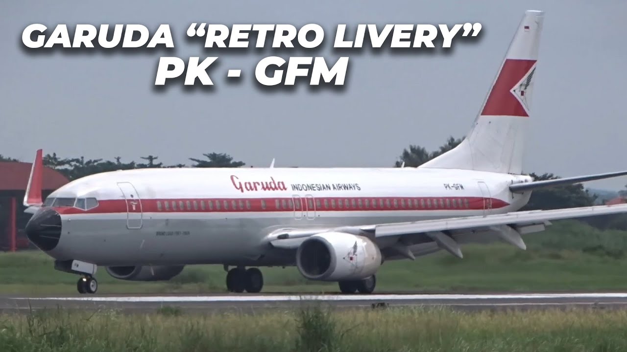 RETRO LIVERY‼️Pesawat Garuda dengan Livery Retro landing Bandara Adi Soemarmo