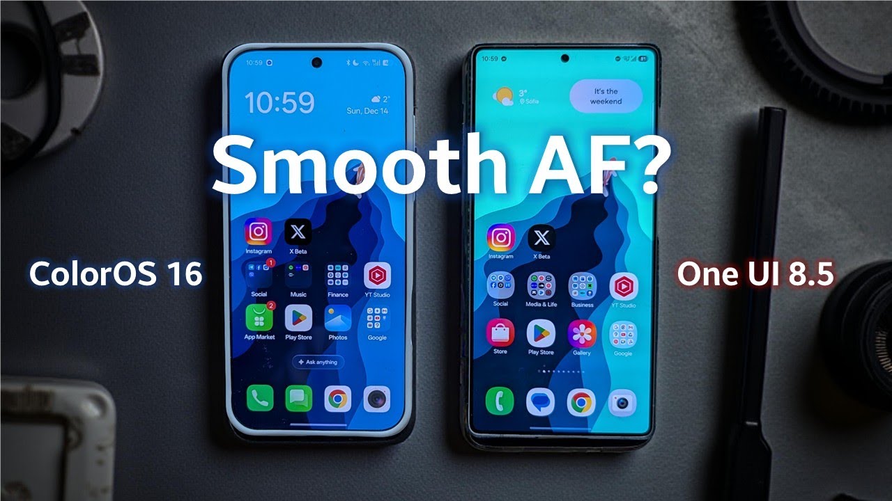 Сравнение анимации в Samsung One UI 8.5 Beta 1 и ColorOS 16.