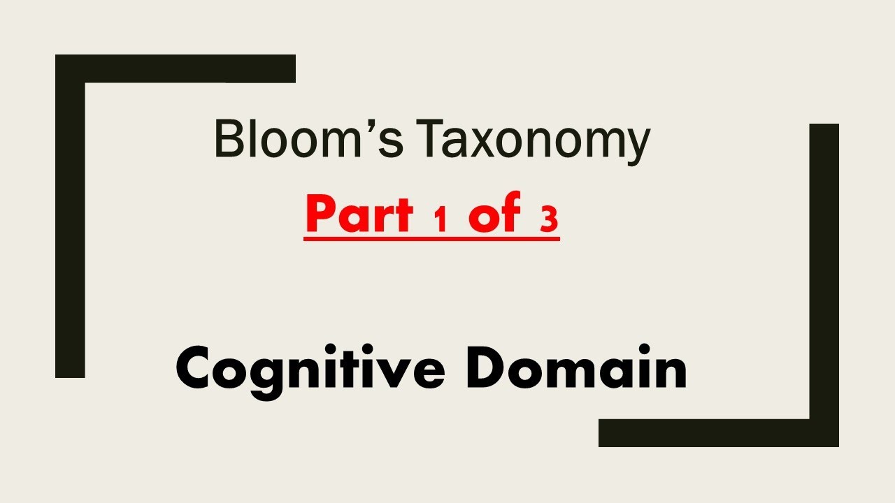 Bloom's Taxonomy Part 1 of 3: Cognitive Domain ( with real classroom examples)