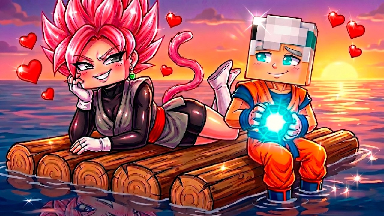 FIQUEI PRESO na JANGADA com A GAROTA SAYAJIN no Minecraft