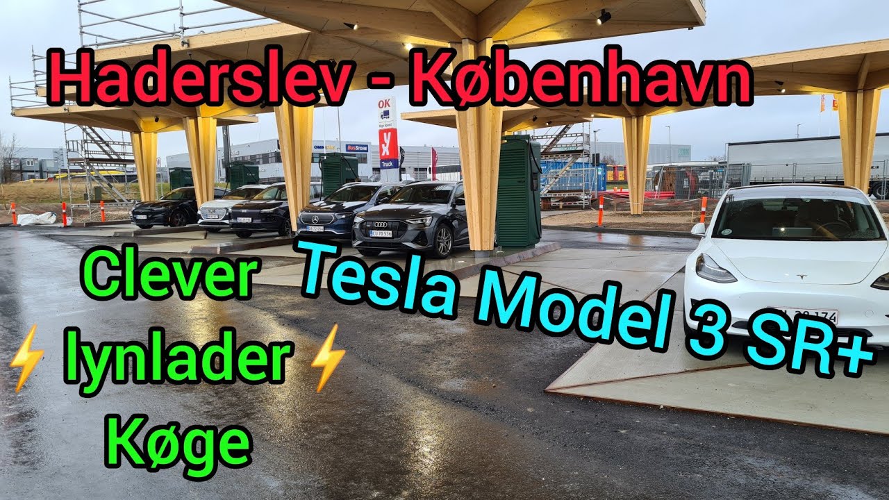 Til København i Tesla Model 3 SR+ ved ØSENDE regn|Ekstra stop|Supercharger FAIL|Clever lynlader Køge