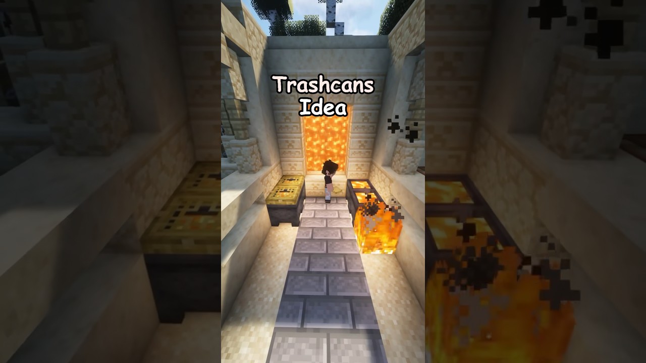 How to build a Working Trash Can in Minecraft Tutorial! #minecraft
