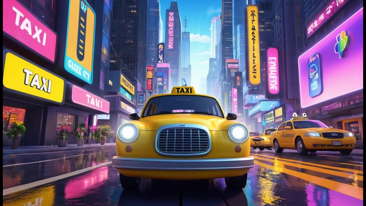 My Shiny Yellow Taxi Ride | Fun Taxi Song for Kids | City Adventure Nursery Rhyme