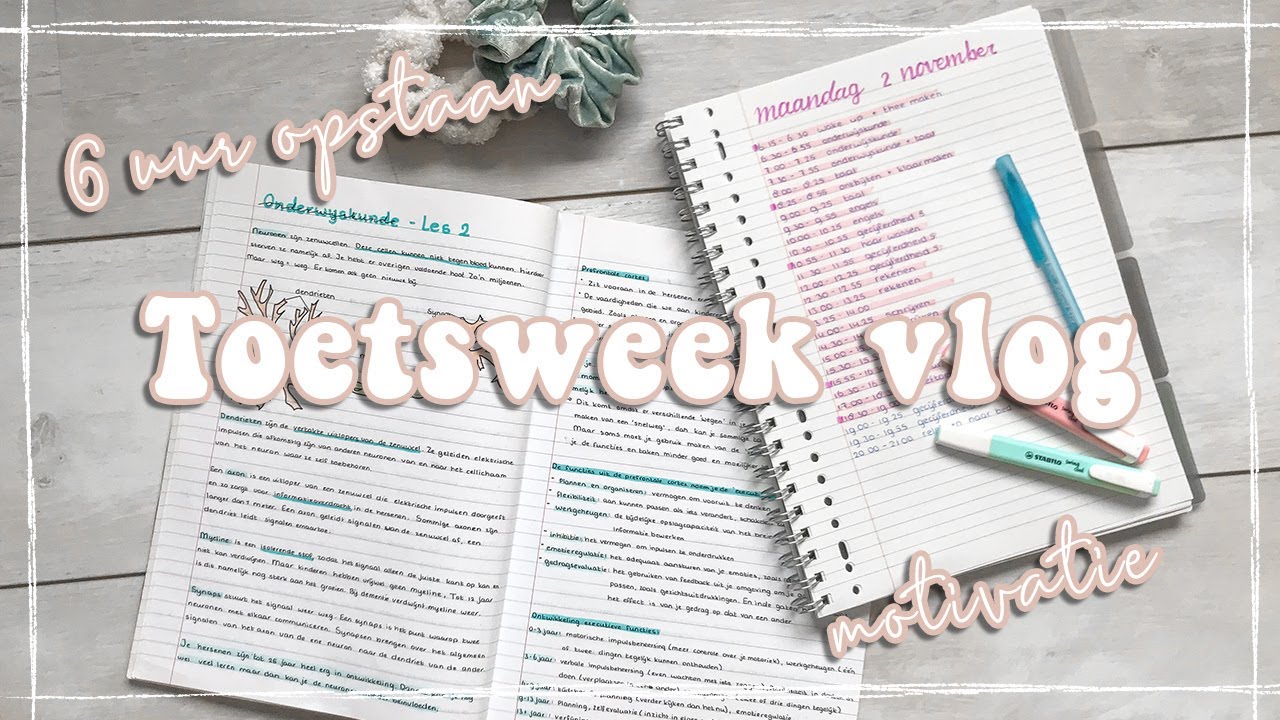 TOETSWEEK VLOG *veel leren, motivatie, vroeg opstaan, HBO* ★ It's Jamie