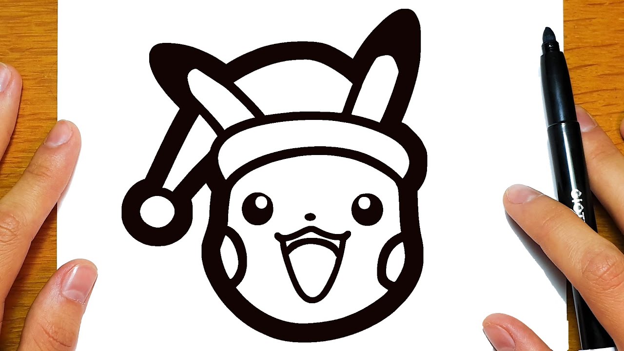 COMO DESENHAR PIKACHU PARA O NATAL | Desenhos fáceis