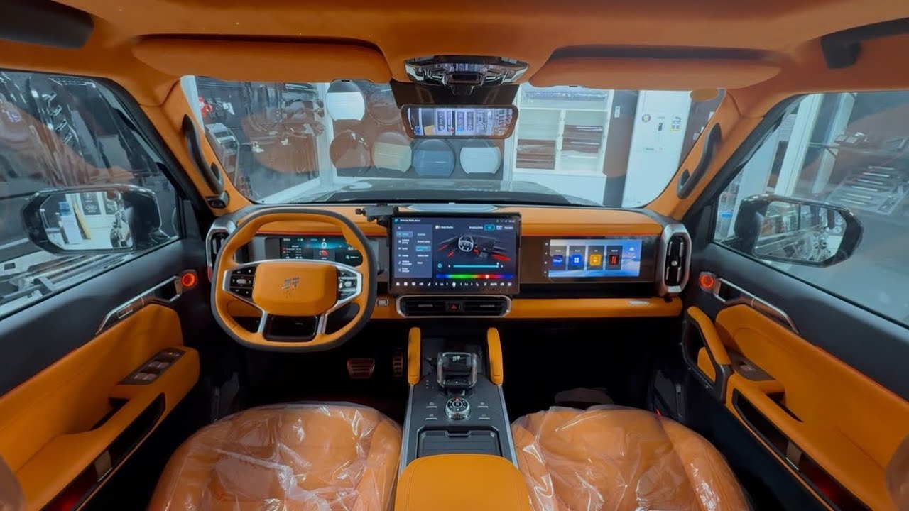 Jetour T2 Orange interior, live mirror, ambient light @FioCargadget 