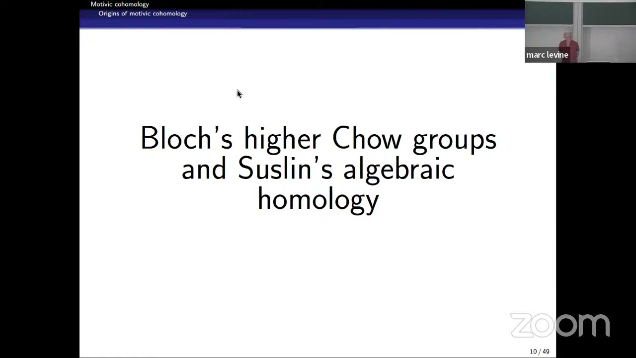 Marc Levine: Motivic Cohomology: past, present and future