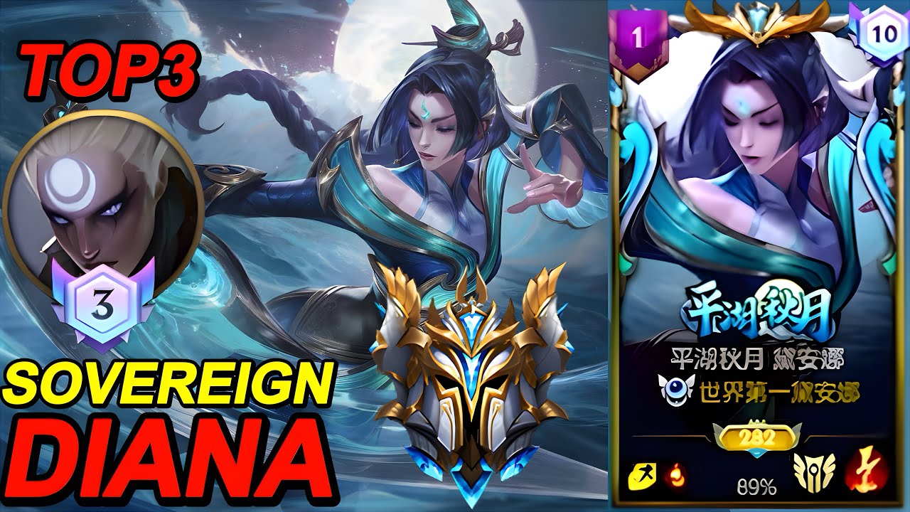 Wild Rift Diana Mid | China Sovereign 120LP Rank Gameplay | Immortal Journey Diana Skin | Build Rune