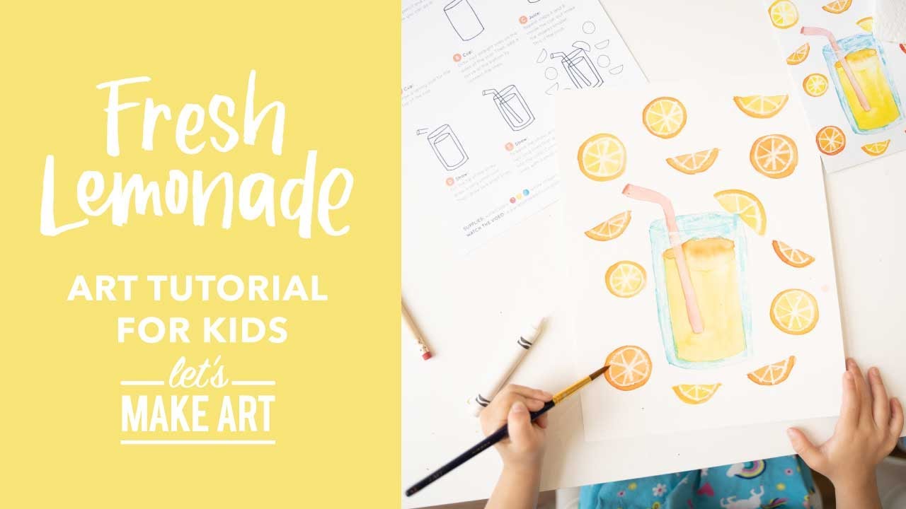 Fresh Lemonade 🍋Easy Art Project for Kids by Nicole Miyuki of Let's Make Art (DIY Art)