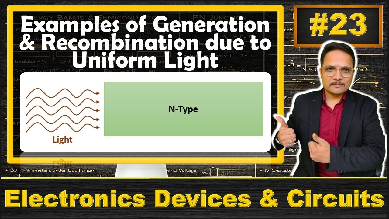 Examples of Generation & Recombination due to Uniform Illumination of Light in Semiconductor