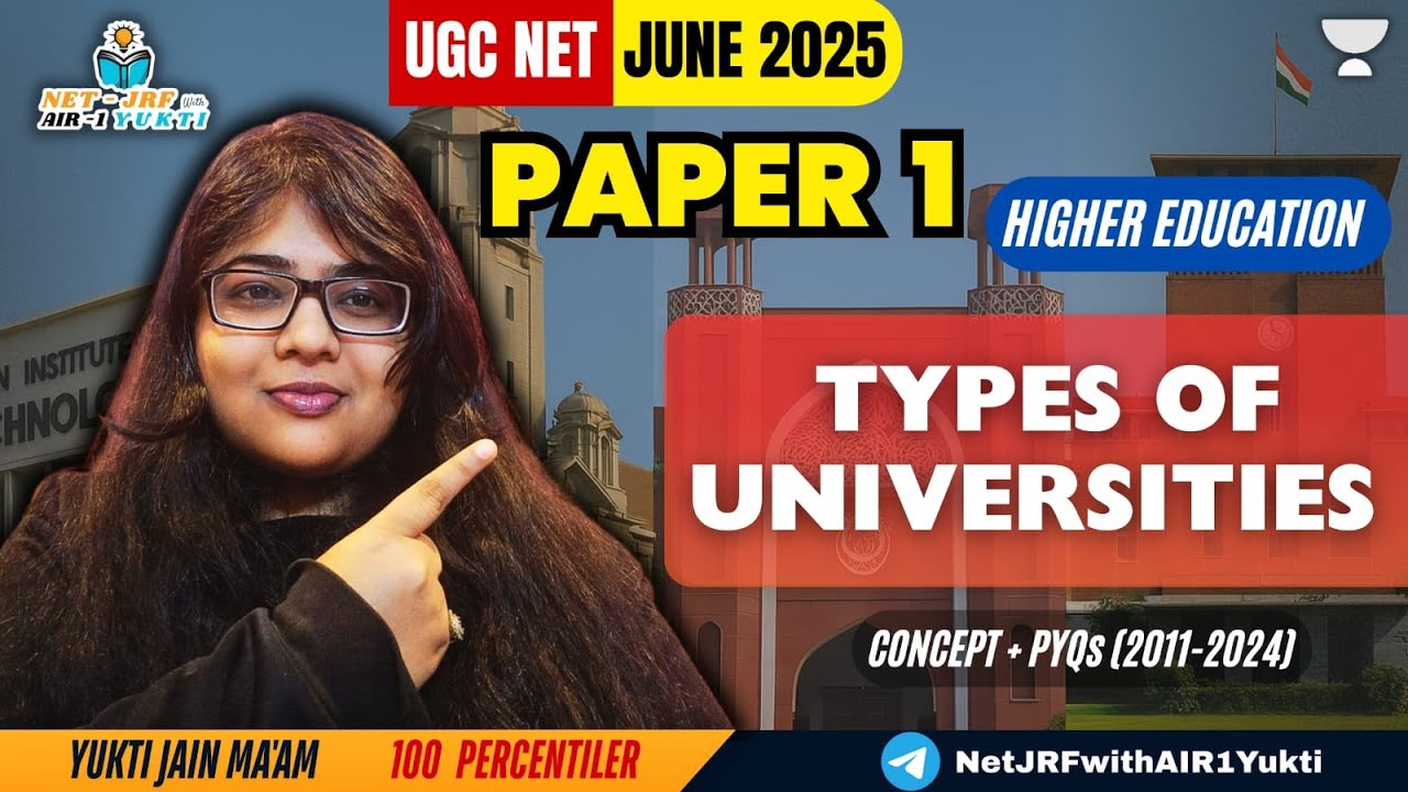 5. Universities in India Concept + 2011-24 PYQs | Higher Education | UGC NET Paper 1 | Yukti Jain
