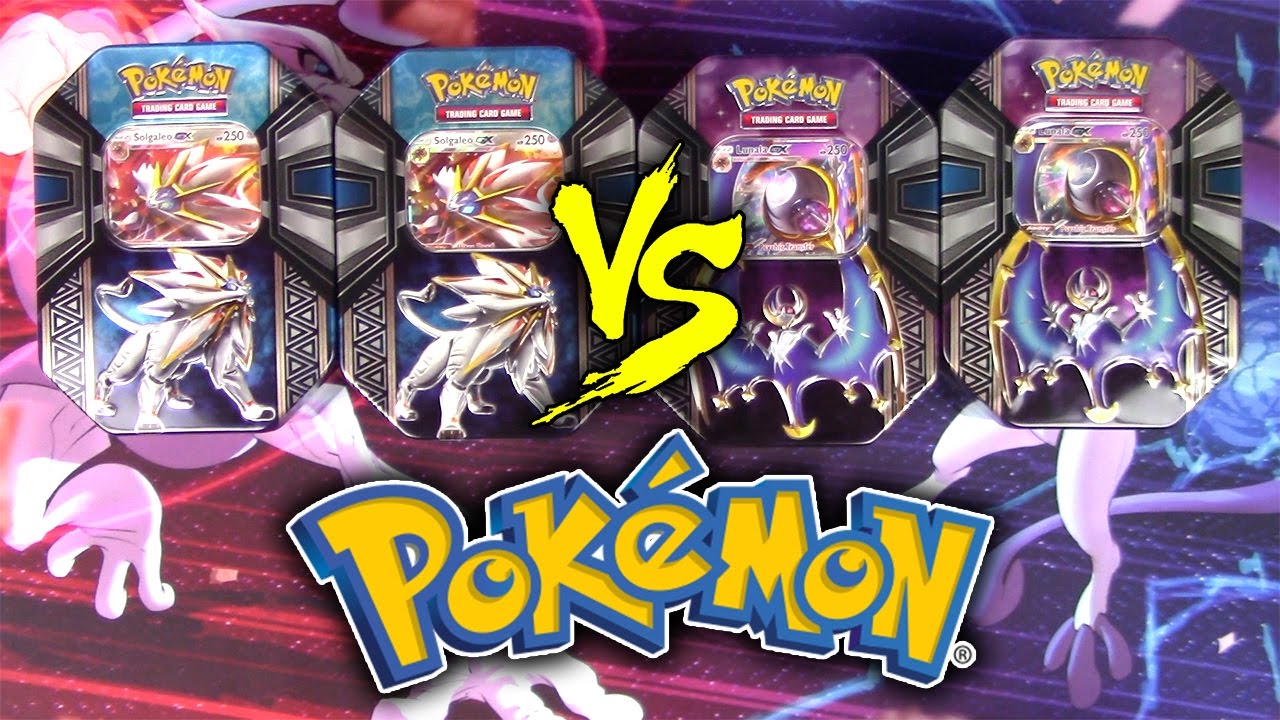 REMATCH BATTLE Solgaleo GX Tin vs Lunala GX Tin Pokemon Cards Opening!