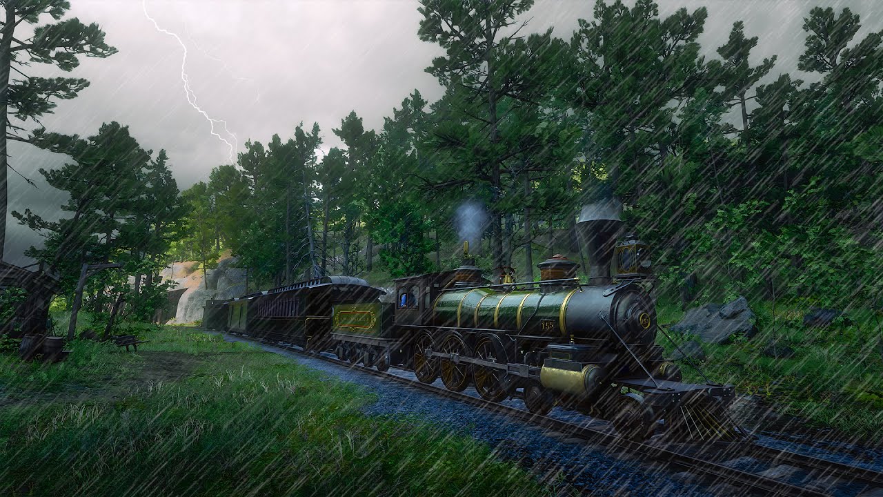 A Train Driver’s View Through the Storm | Black Screen After 30 Minutes | RDR2 ASMR