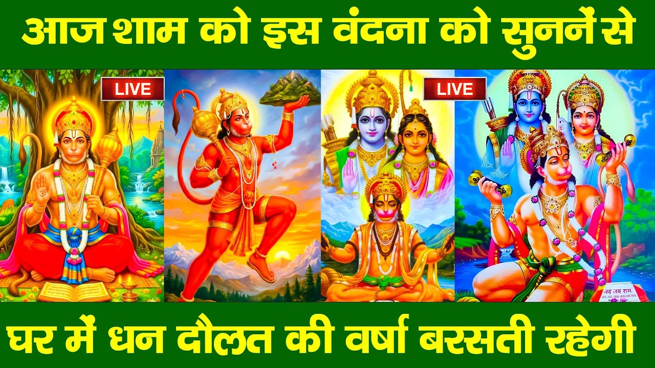 LIVE : मंगलवार संध्या भक्त्ति - आज शाम इस वंदना को सुनने से हनुमान जी सभी मनोकामनापूर्ण करते है