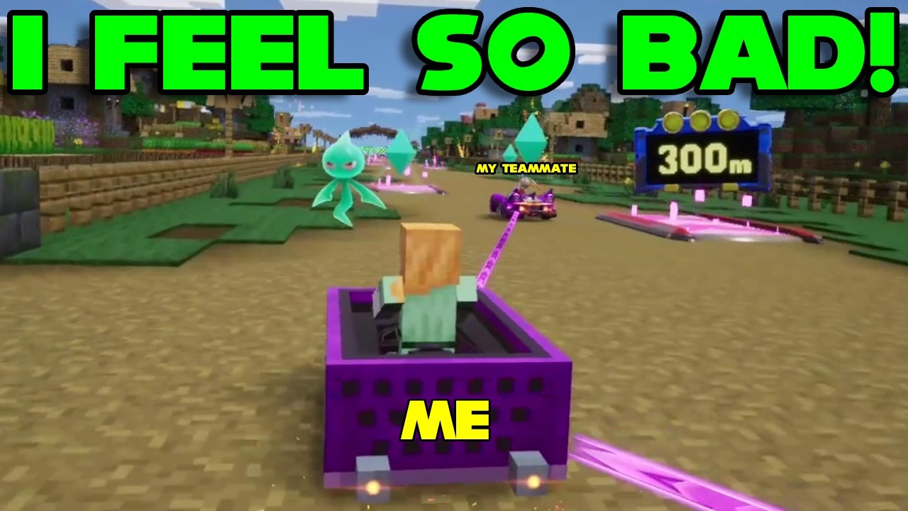 STEALING A WIN FROM MY TEAMATE! | Sonic Racing Crossworlds x Minecraft DLC