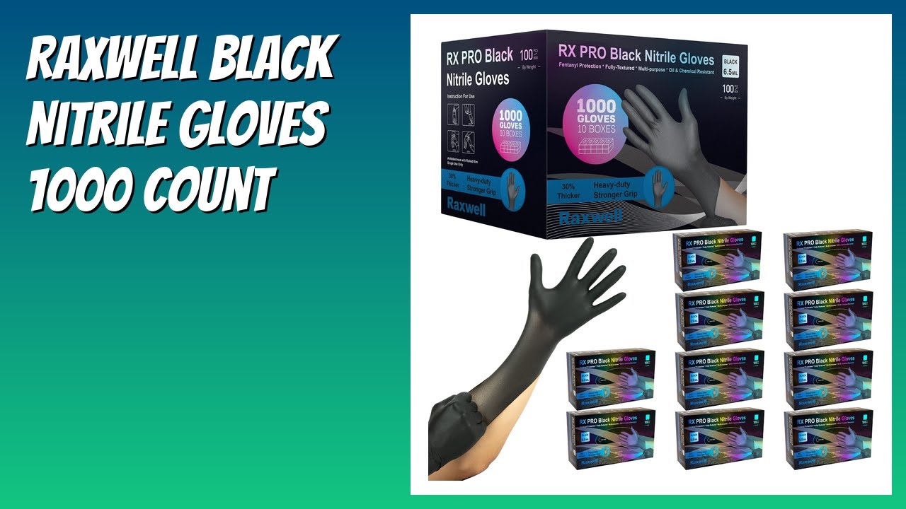 REVIEW (2026): Raxwell Black Nitrile Gloves 1000 Count. Features