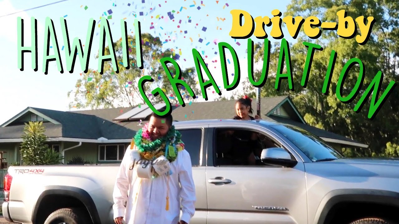 a hawaii drive-by graduation celebration