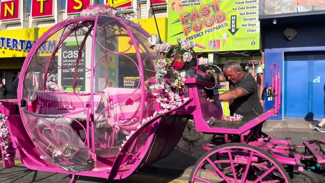 Blackpool Central Pier to Pleasure Beach #blackpink #horses #uk #england #vlog