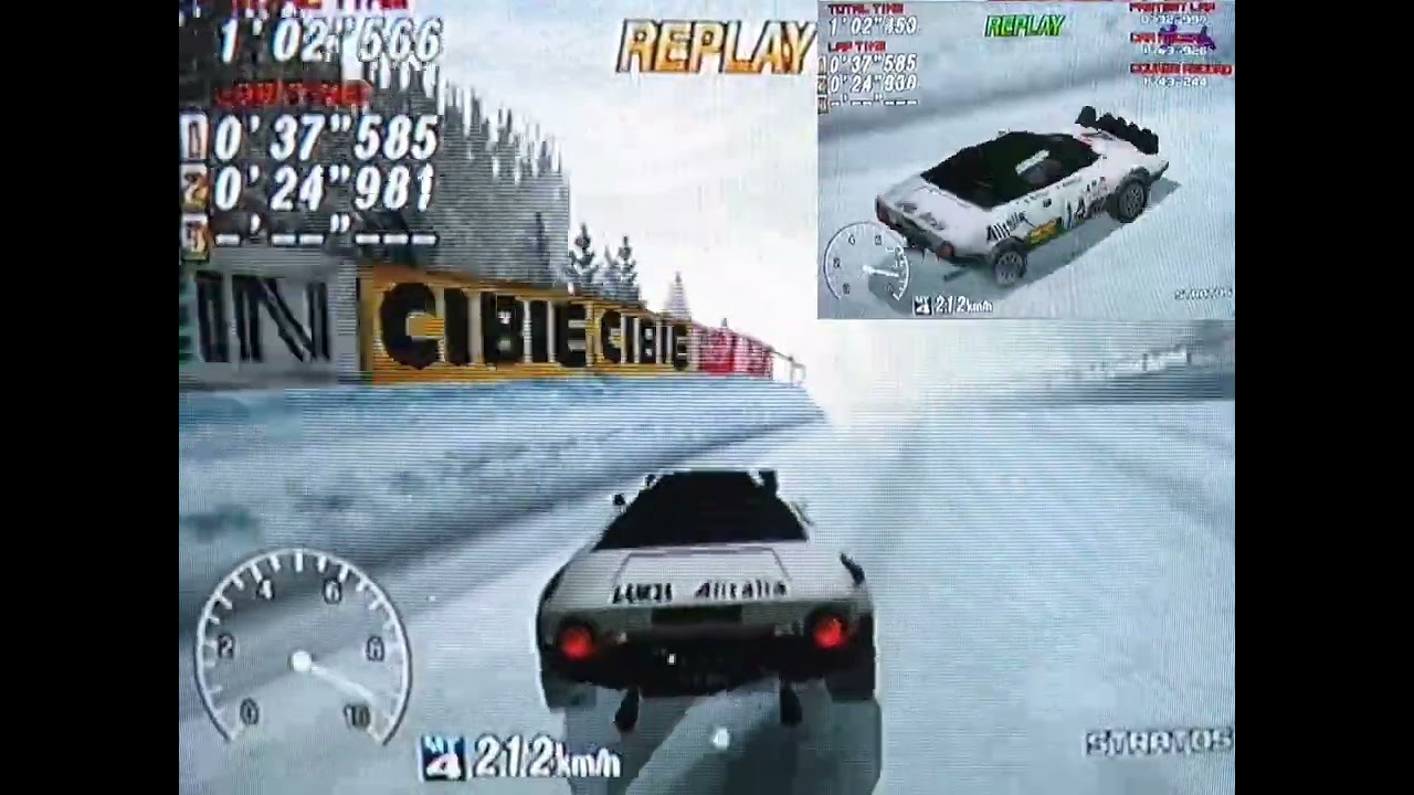 SEGA RALLY 2(DC)TIME ATTACK SNOWY SS1 STRATOS(NORMAL) 1'47
