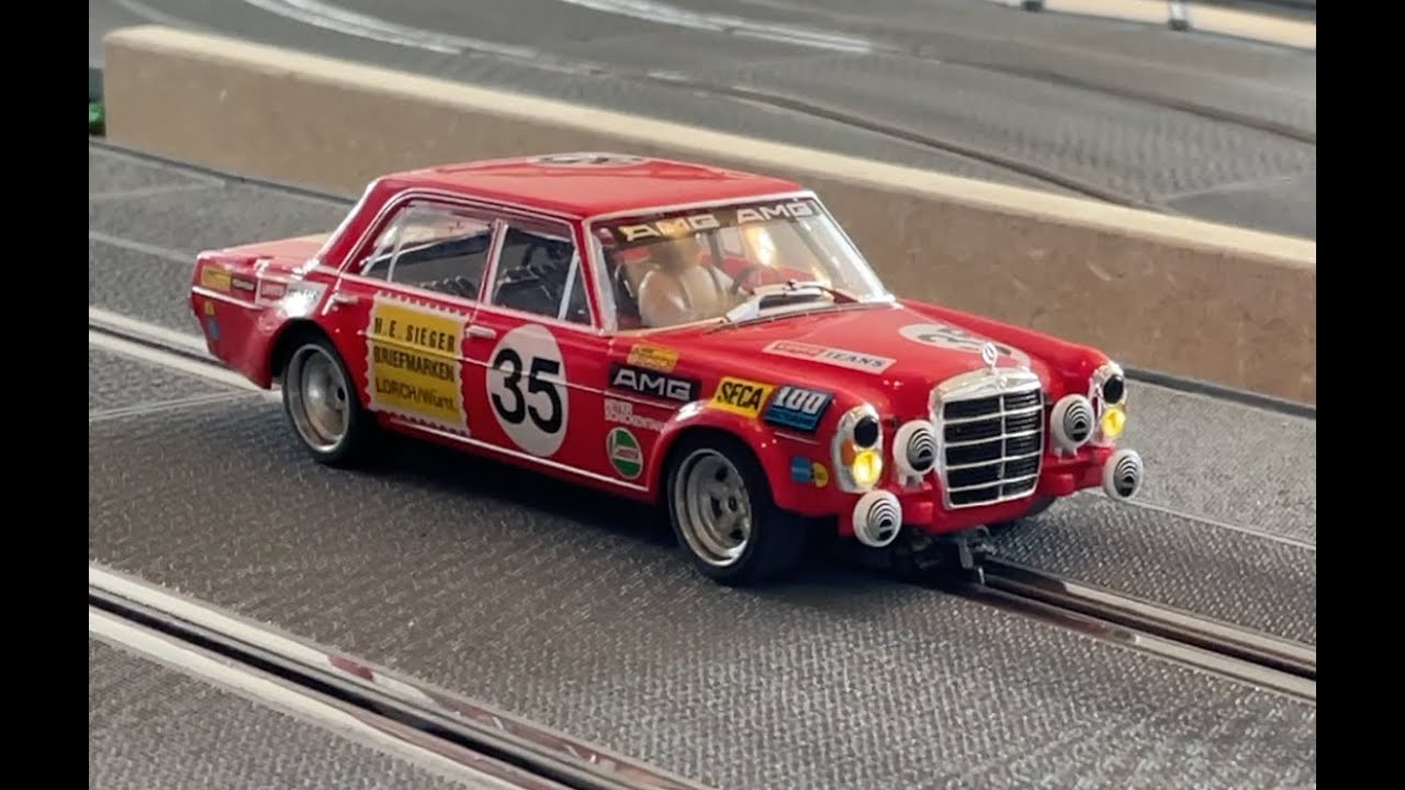 Umbau Carrera 1:32 Slot car, AMG Rote Sau auf Schöler Vintage Chassis, Anleitung + Tracktest