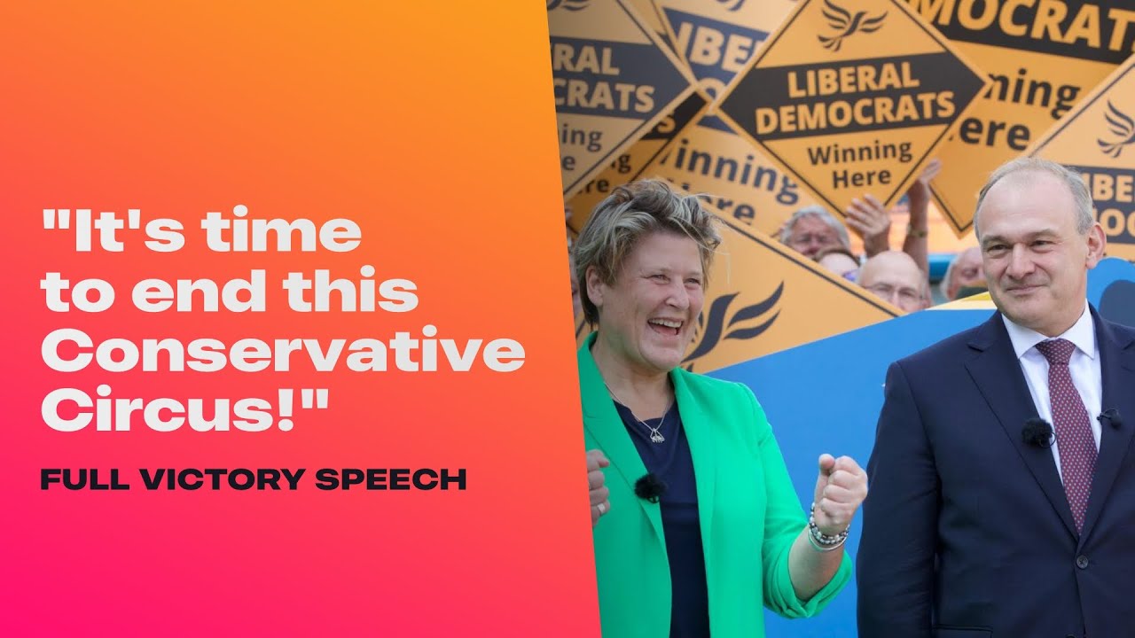 Ed Davey makes victory speech in Somerton and Frome