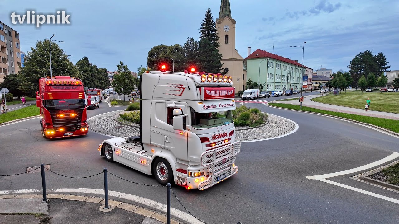 Van & Truck Show Přerov 2025 - večerní spanilá jízda Přerovem - 25.7.2025 - video 2