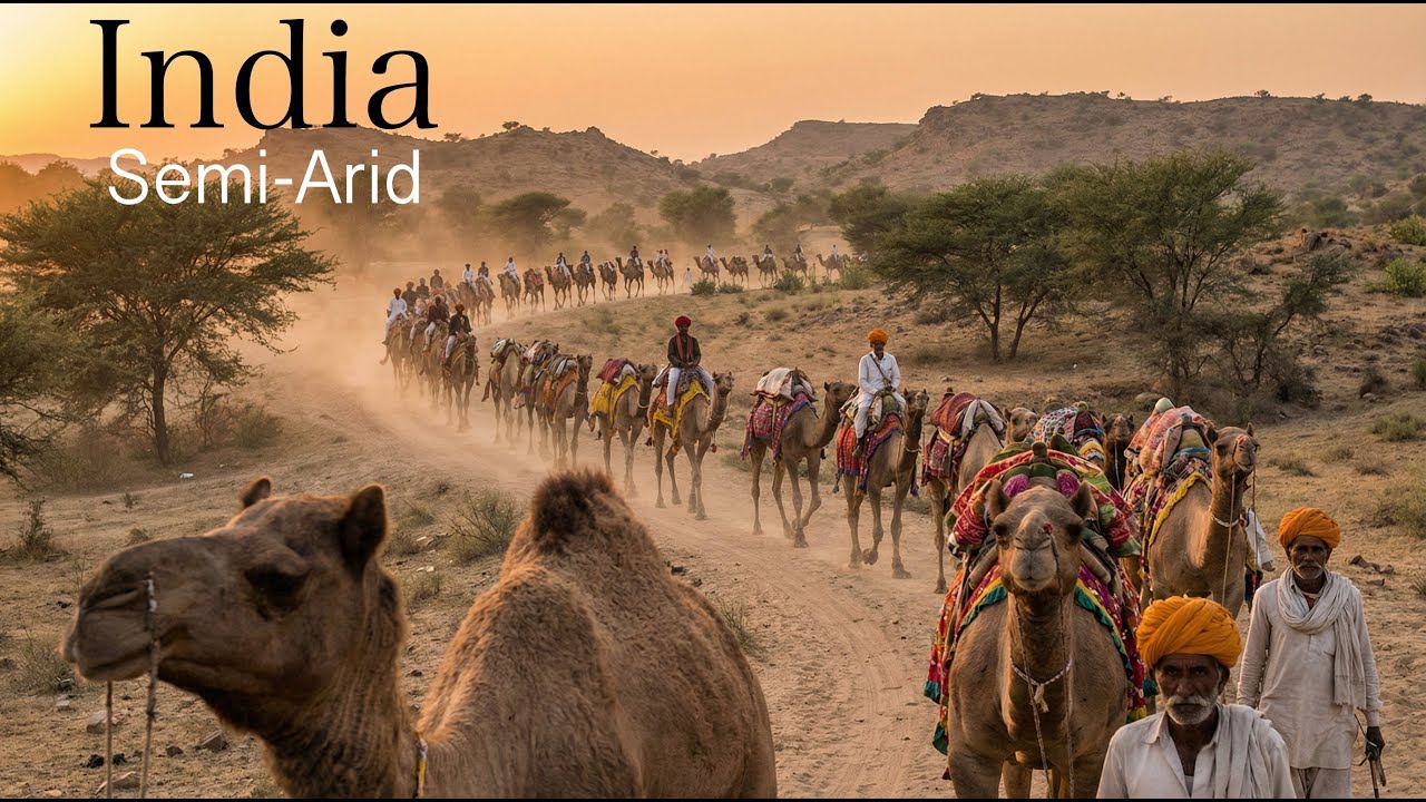 Aravali Range & Kutch : Aerial View of Semi-Arid India.