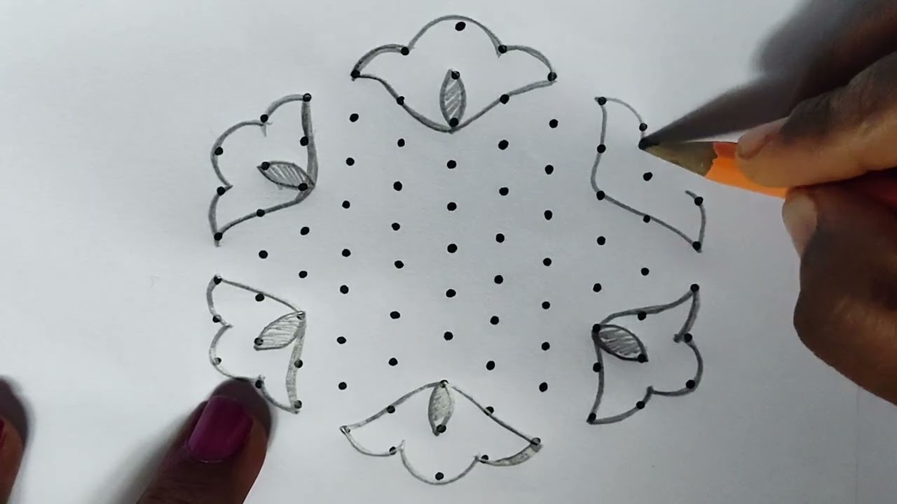 7 days 7 kolam🌺New Year Special Kolam🌺 simple kolam with dots🌺@jagasrangoli#subscribe#trending#kolam
