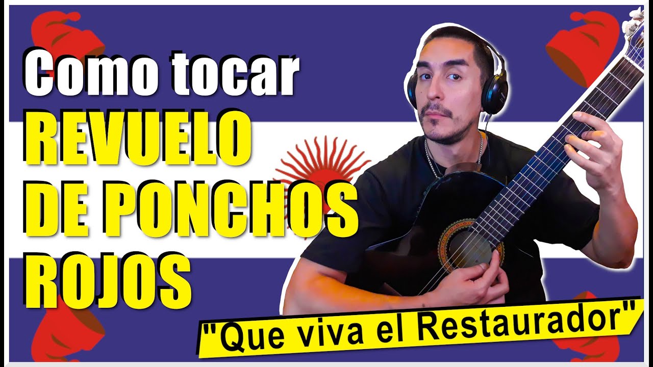 REVUELO DE PONCHOS ROJOS - Como tocar: #clasesdeguitarra #tutorial #guitarra #tabs #folklore #zamba