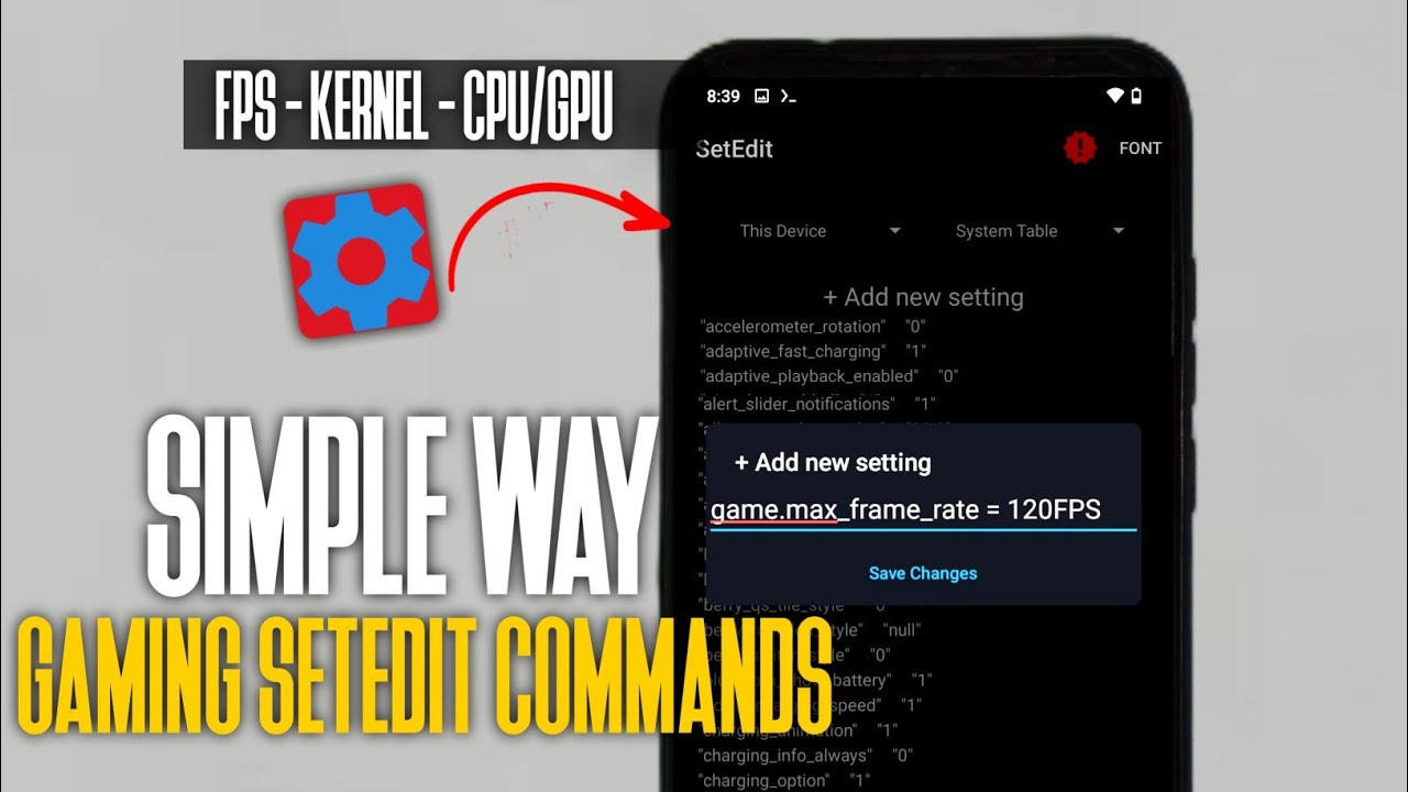 GAMING SetEdit CODES | Improve Gaming Performance Using Set Edit | No Root