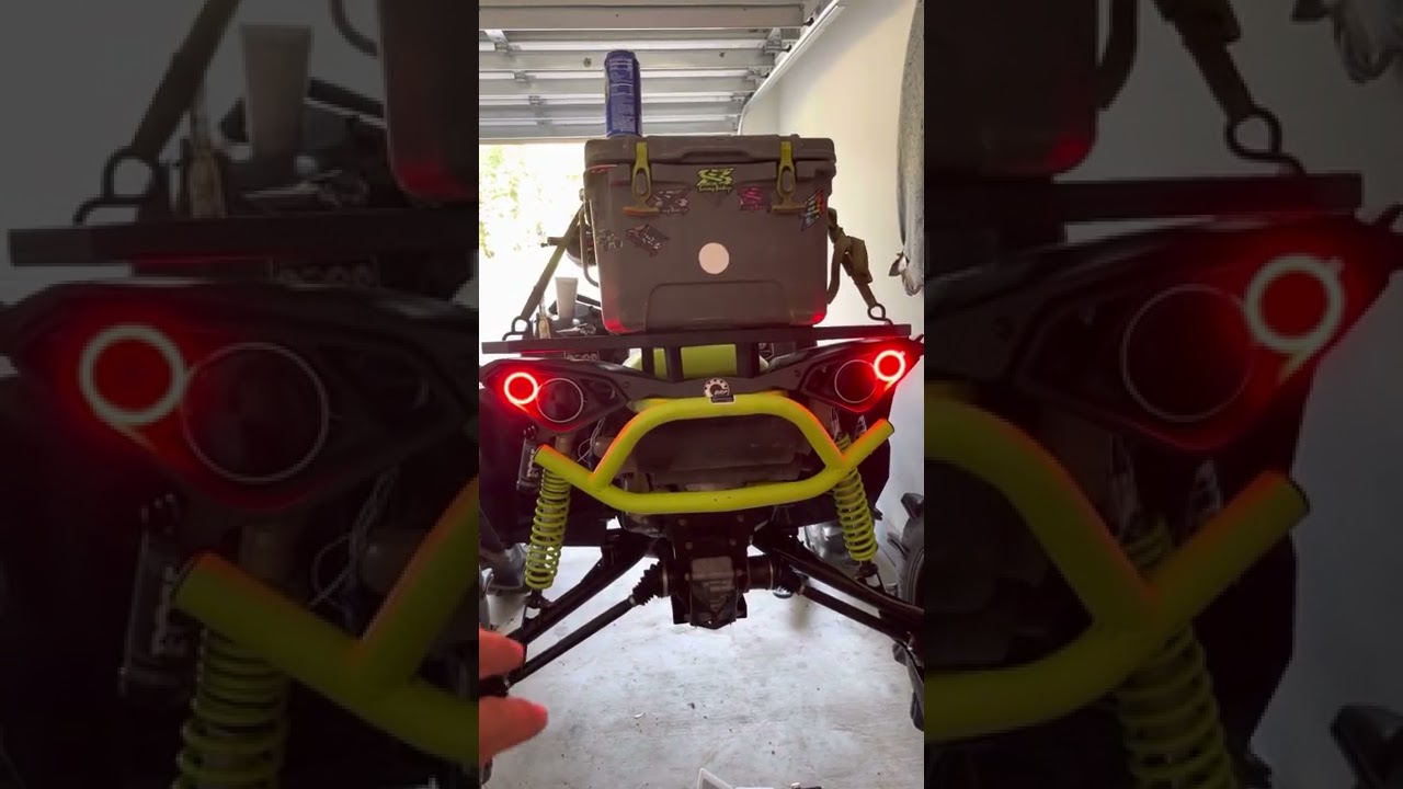 Far mudding halo taillights installed on can am renegade 