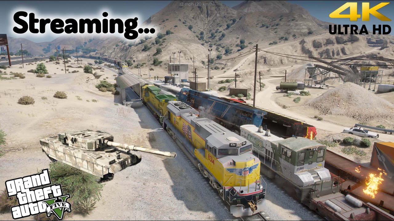 Streaming Grand Theft Auto V Trains & Police [4K]