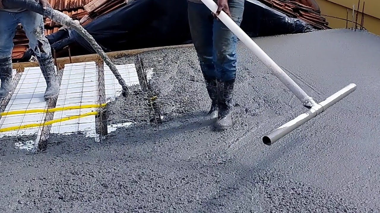 concretando 60 metros Quadrado de laje H 12 em 30 minutos