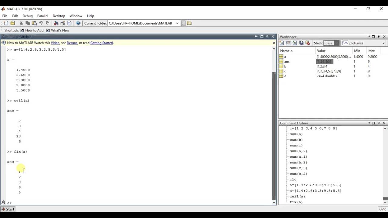 MATLAB Programming 17 - Rounding functions