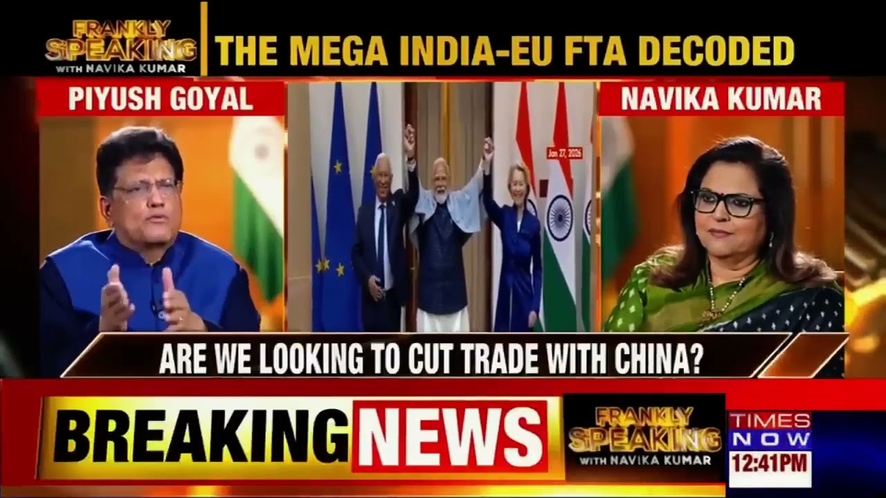 Interview with Times Now on #IndiaEUTradeDeal.